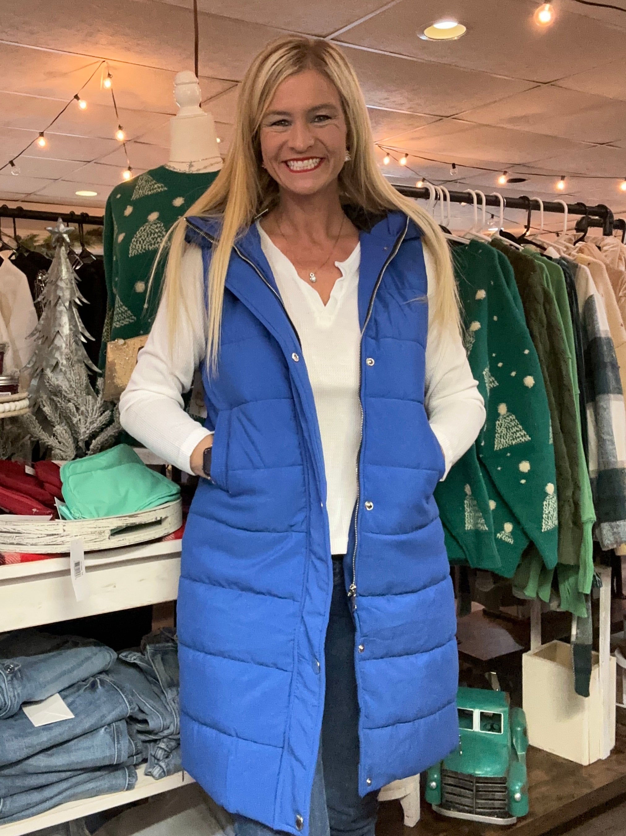 Long 2024 blue vest